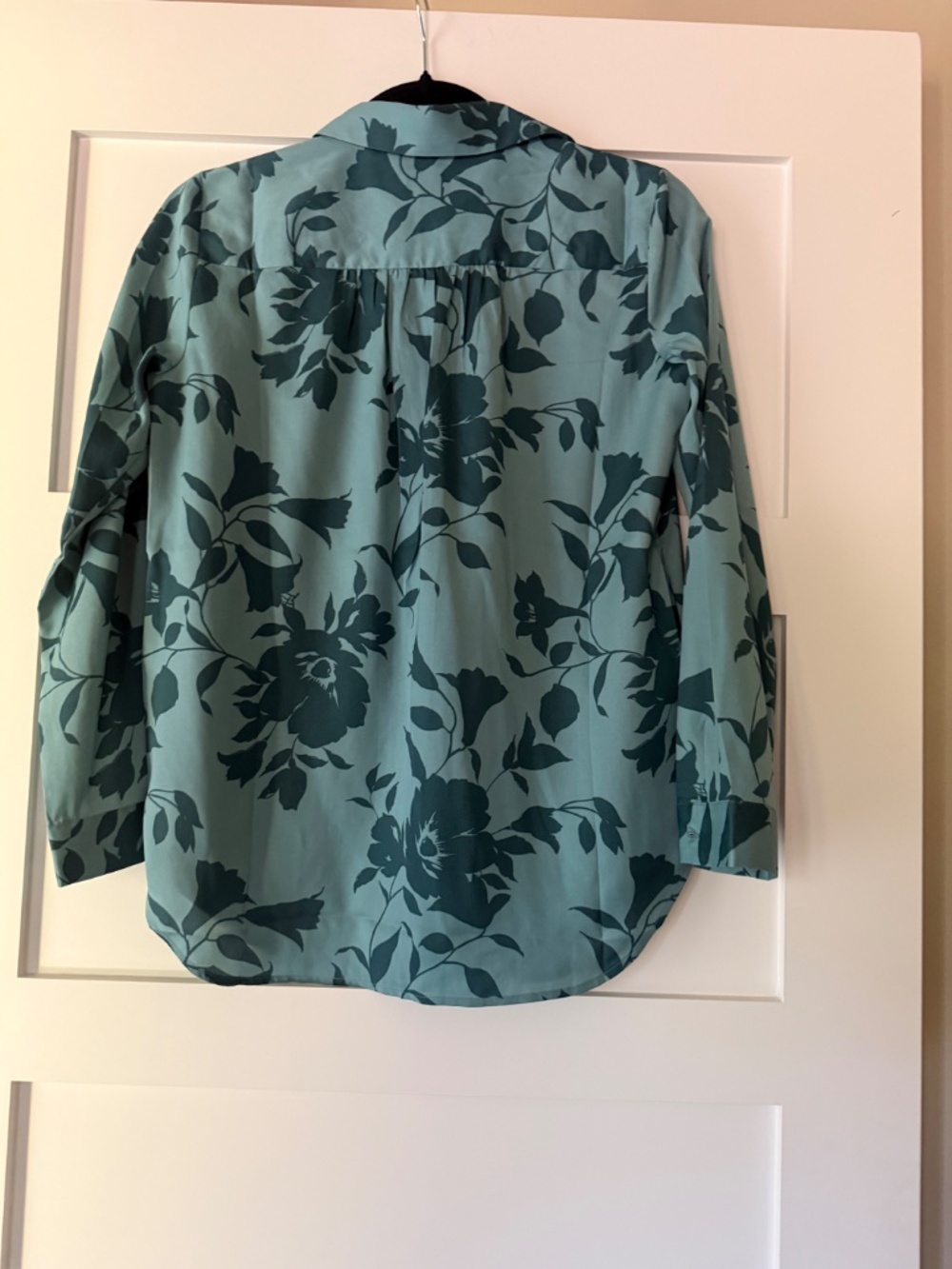 Ann Taylor Teal Floral Blouse - Picture 3 of 3